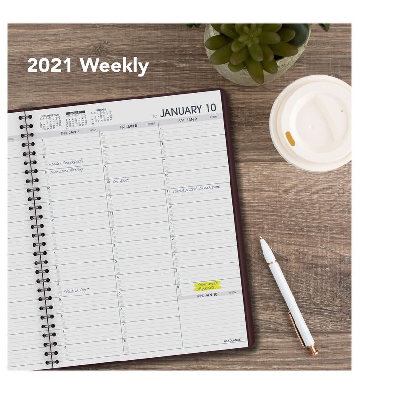 At-A-Glance Weekly Appointment Book 10 7/8 x 8 1/4 Winestone 2020-2021 7095050