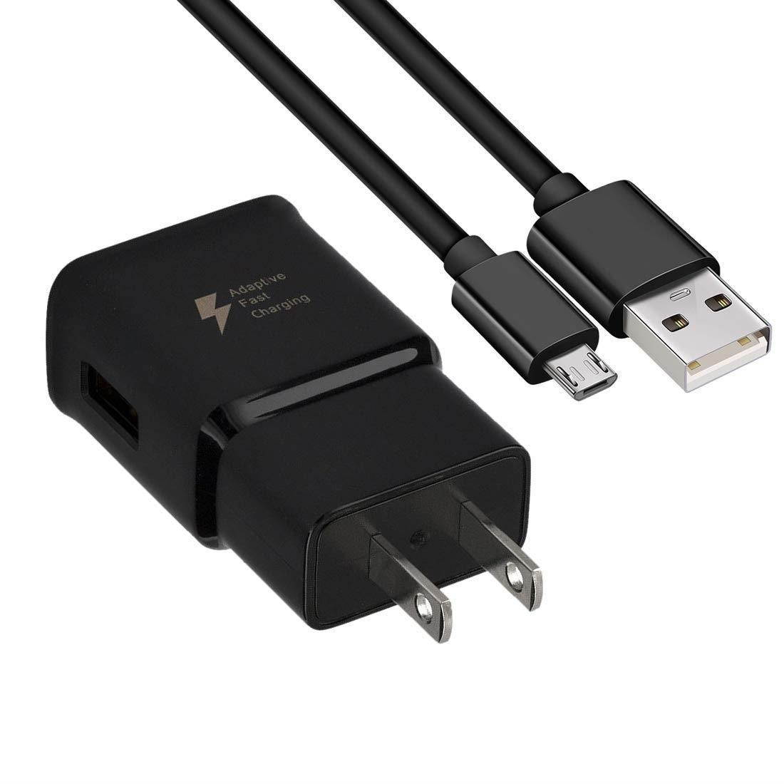 Adaptive Fast Car/Travel Combo (AFC) for Samsung Galaxy Includes Car/Wall Plug and Two Micro USB Cable - Black