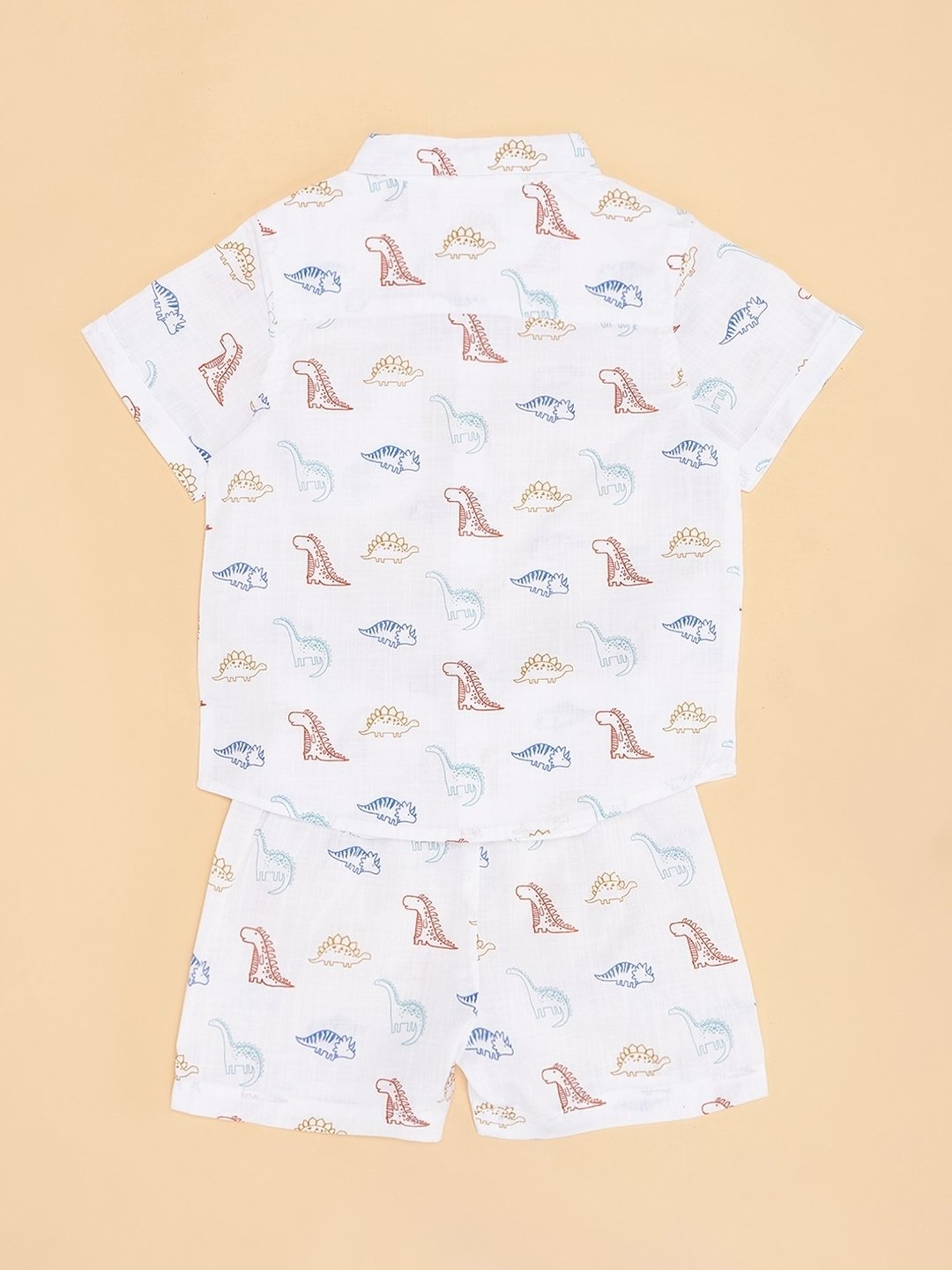 Pantaloons Baby Boys White Cotton Print Coordinate Set