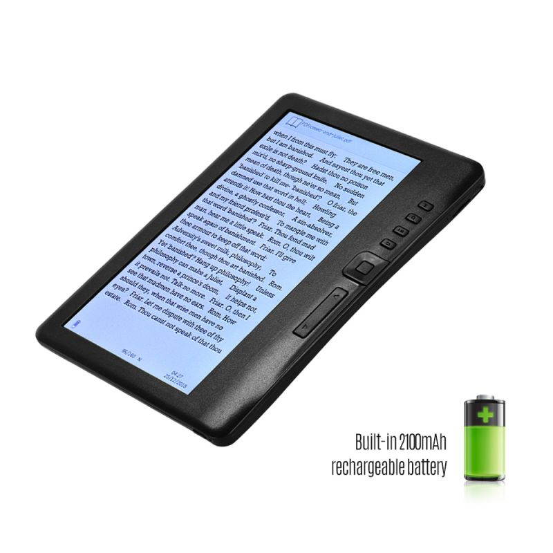 7 inch Ebook Reader add Sets with HD Resolution E-book +Video+MP3 Music player Color screen E reader