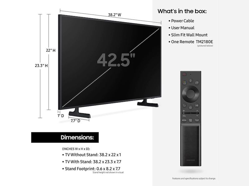 Samsung UN50TU8000 50" Crystal 8 Series 4K Ultra High Definition Smart TV with a Samsung HW-Q67CT 7.1CH Soundbar with Acoustic Beam and Wireless Rear Kit (2020)
