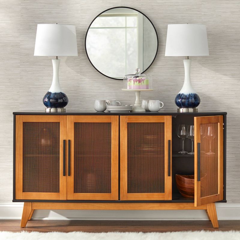 Loma Two-Tone Buffet Cabinet Black/Natural/Brown - Buylateral