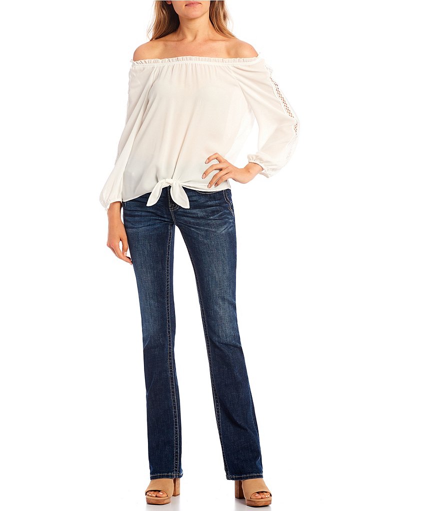 June & Hudson Short Tie Sleeve Knit Tee