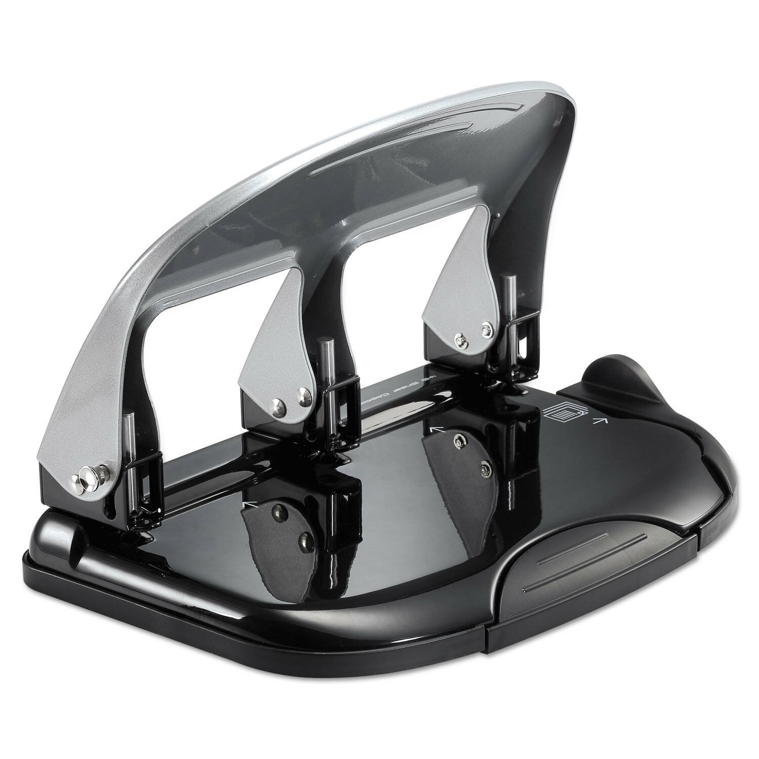 Paperpro-Bostitch inPRESS Three-Hole Punch 40-Sheet Capacity Black/Silver 2240