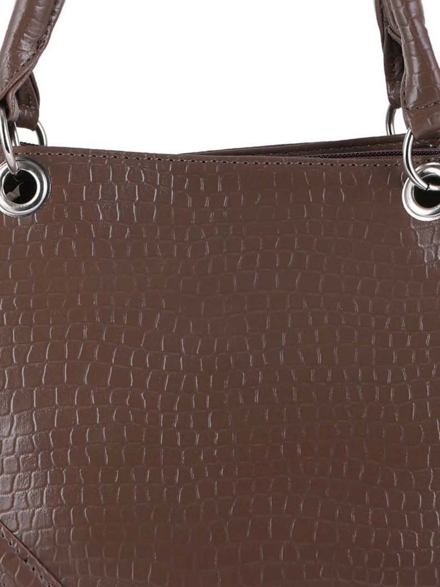 Toteteca Brown Textured Medium Handbag