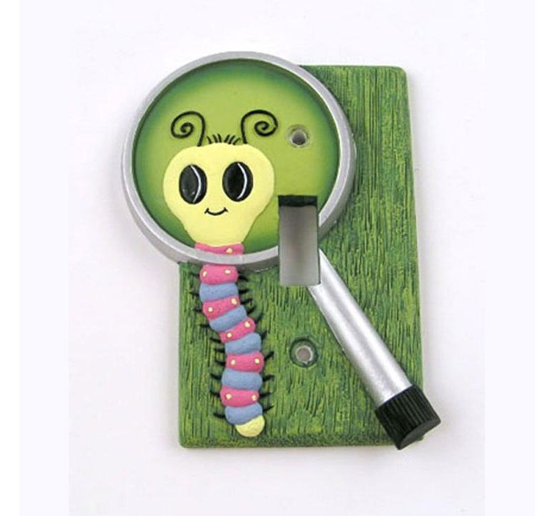 Dont Bug Me Single Toggle Caterpillar Lightswitch Plate - York Wallcoverings..