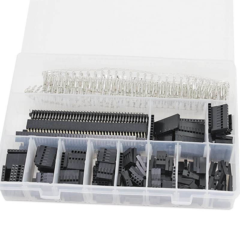640Pcs 254mm Pitch Housing Connector Pin Male Female Plug Head Connector Assortment Kit