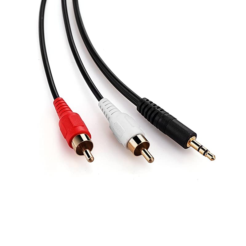 35mm Stereo Male to 2RCA Male Right and Left RCA Audio Cable 50 Feet