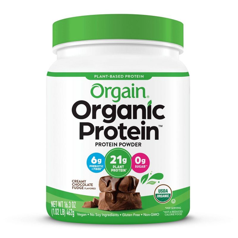 Orgain Organic Vegan Plant Based Protein Powder - Creamy Chocolate Fudge - 16.32oz
