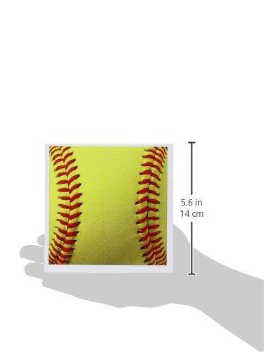 3dRose Softball close-up photography print -soft ball for sporty sport fans team players - Greeting Cards, 6 x 6 inches, set of 6 (gc_120271_1)