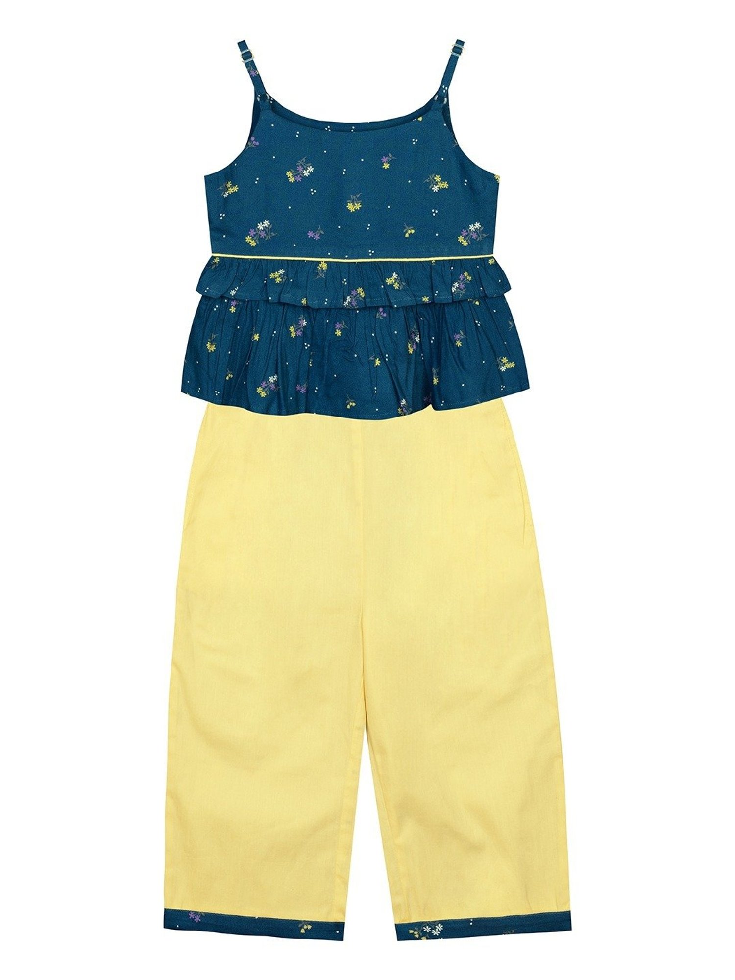 Budding Bees Kids Blue & Yellow Cotton Printed Top Set