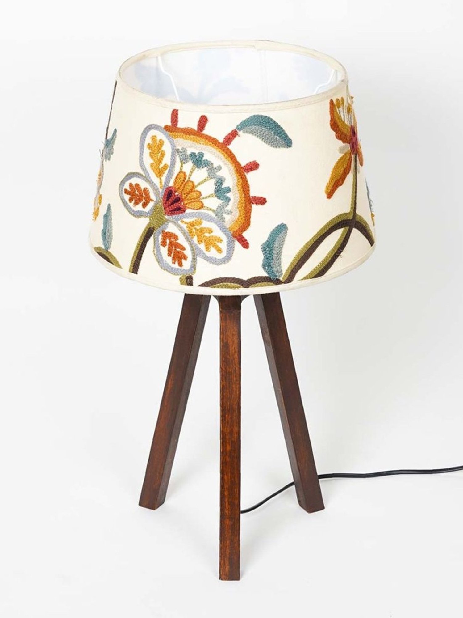 Kapoor Lamp Shades Honey & White Wood Griffith Tripod Casement Shade Table Lamp