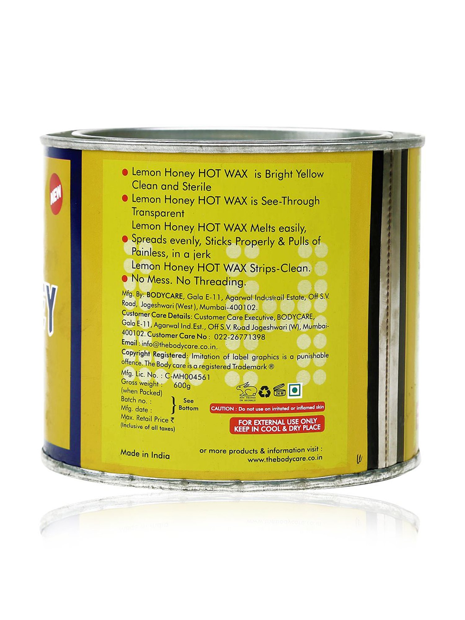 The Body Care Lemon Honey Hot Wax - 600 gm