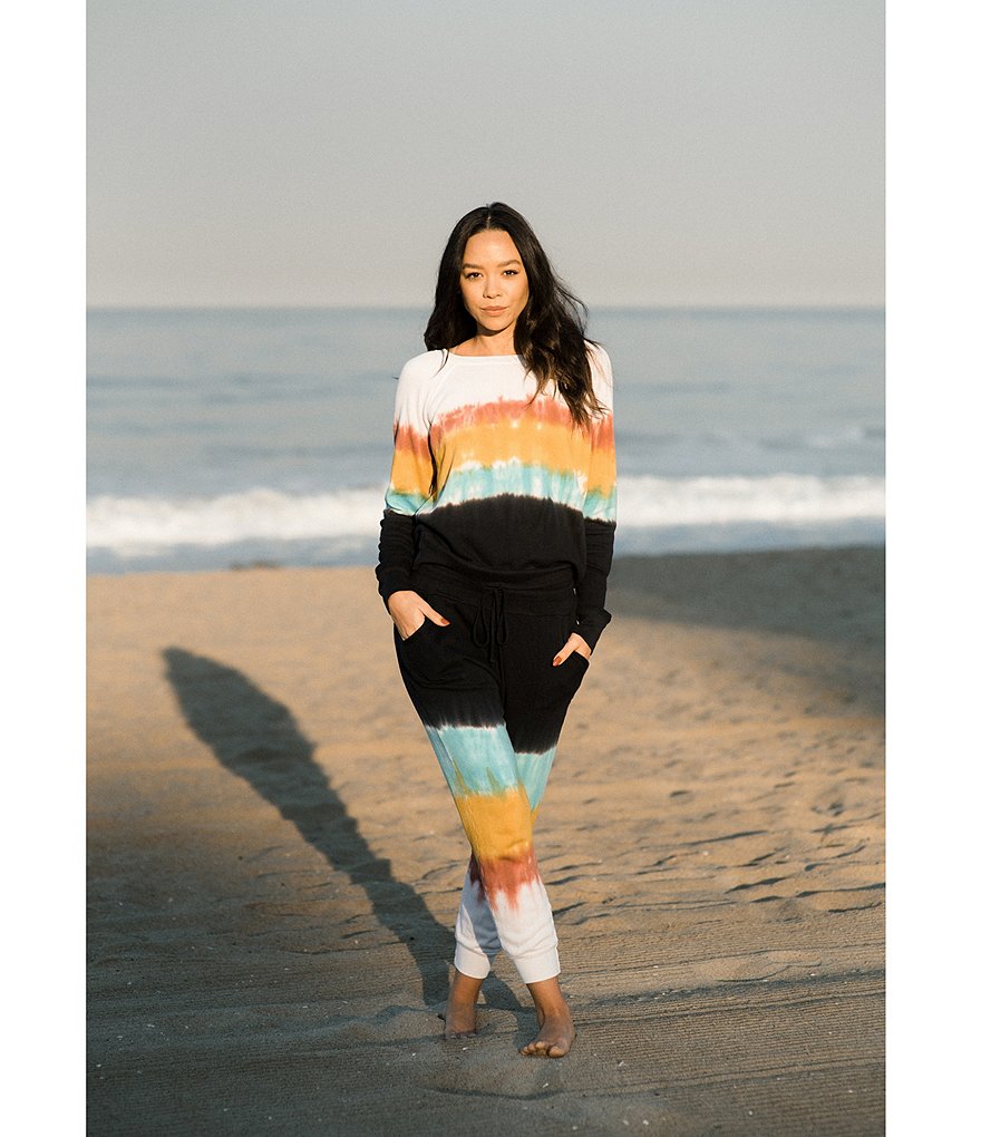 JALA Rainbow Tie-Dye Chill Pullover French Terry Coordinating Lounge Top