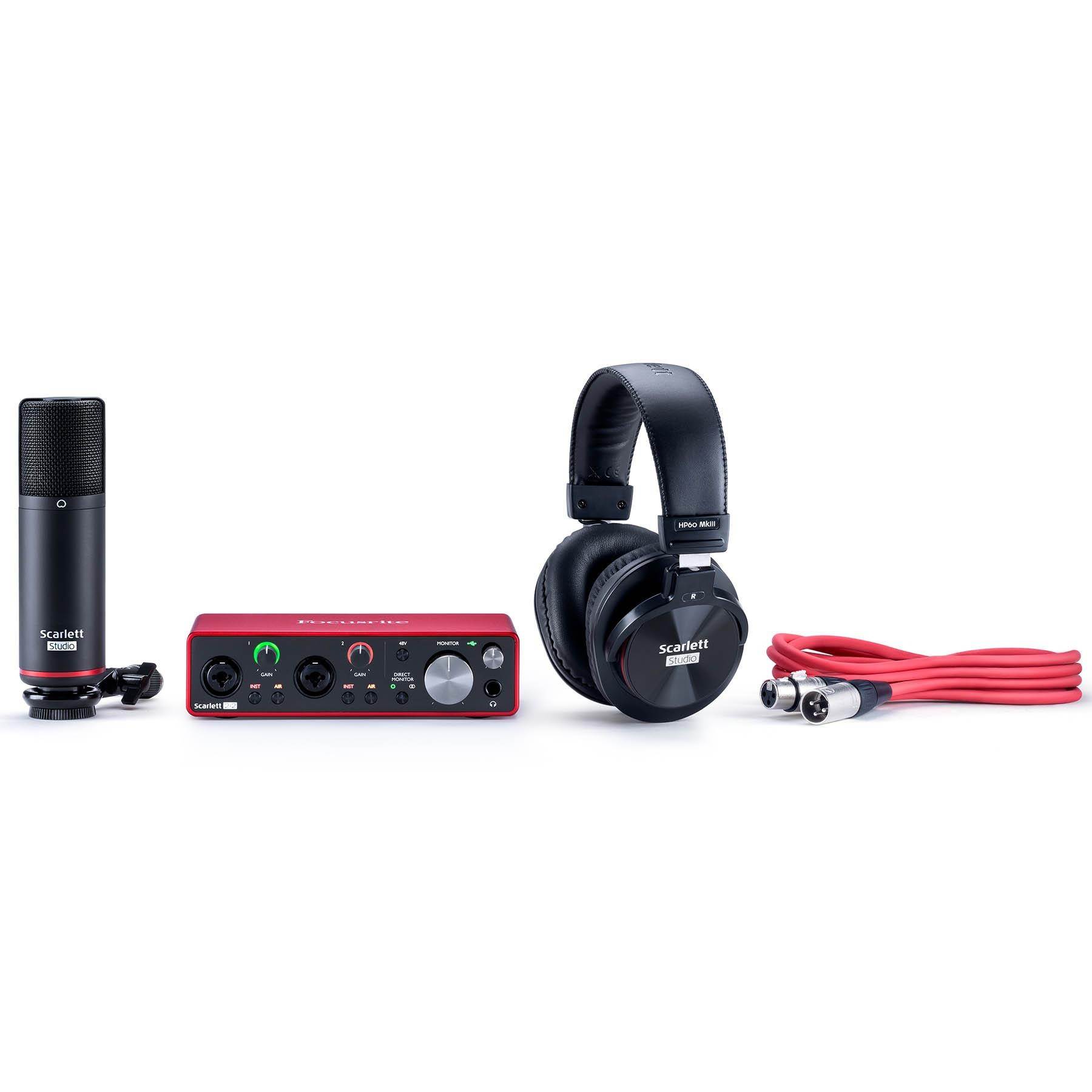 Focusrite Scarlett 2i2 Studio 3rd Gen Recording Package Bundle with Pop Filter