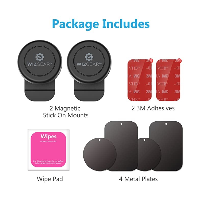 Car Mount, WixGear Universal Stick On Mount (2 Pack) Dashboard Phone Holder for Car for Cell Phones and Mini Tablets with Fast Swift-snap Technology, Cell Phone Mount