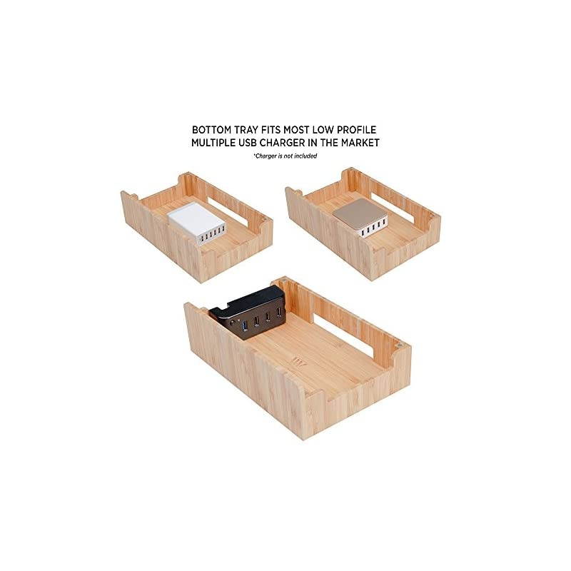 Bamboo Charging Station amp Multi Device Organizer Slim Version for Smartphones Tablets and Laptops