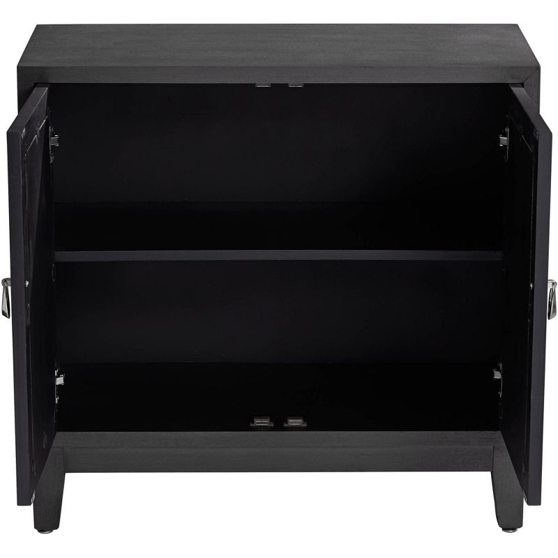 55 Downing Street Carson 34" Wide Gray Wood Mirrored 2-Door Cabinet