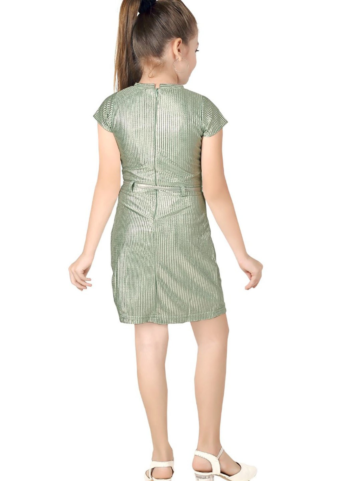 Peppermint Kids Black & White Printed Full Sleeves Dress