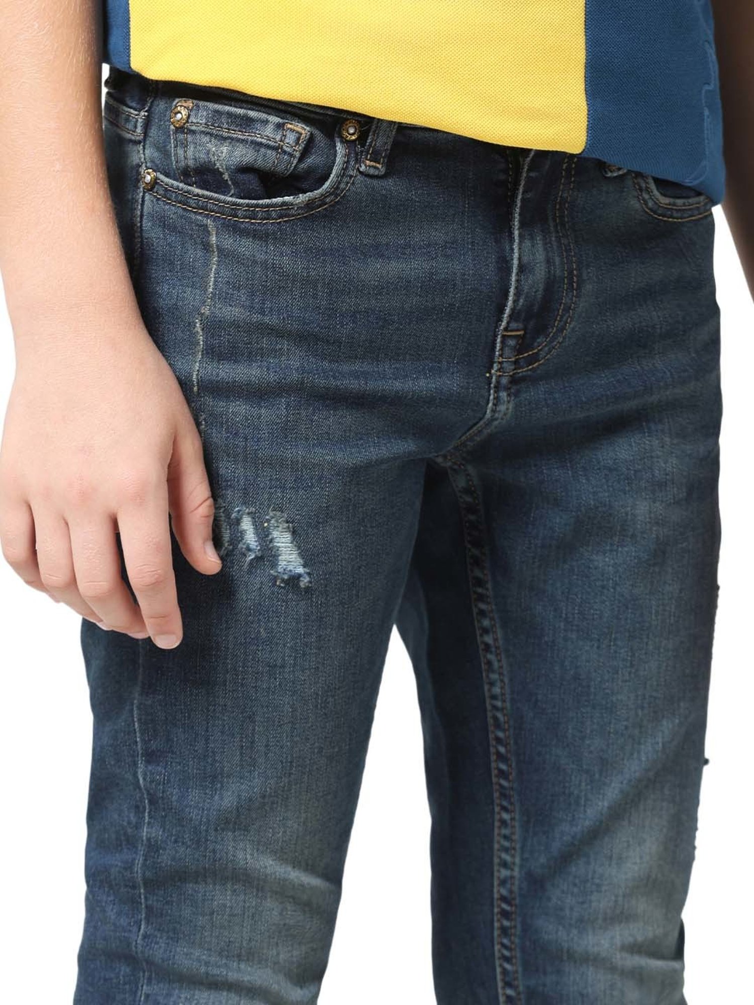 Jack & Jones Junior Blue Distressed Jeans