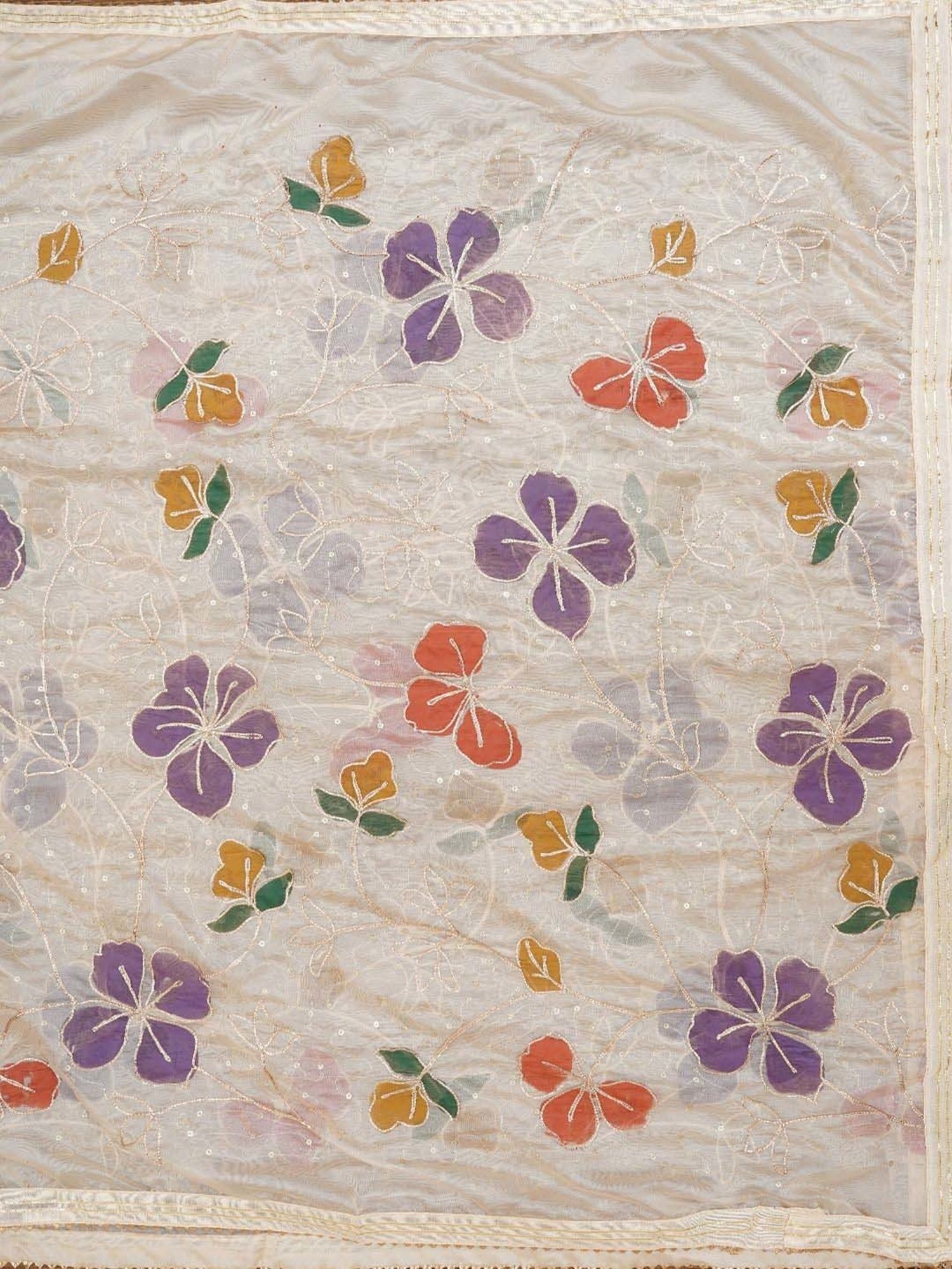 Jaipur Kurti Purple Embroidered Unstitched Dress Material