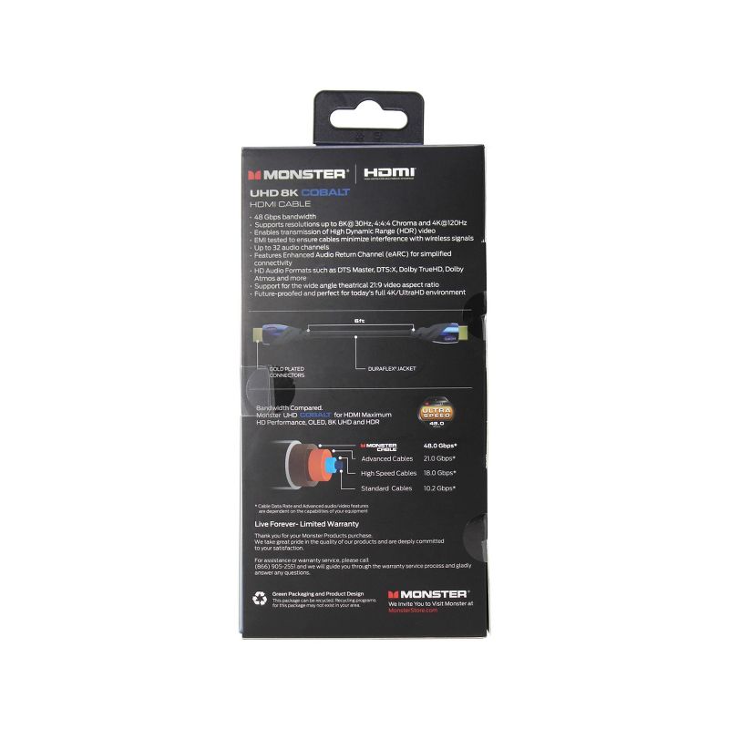 Monster Essentials 48 Gbps Premium Certified HDMI Ultra UHD - 6'