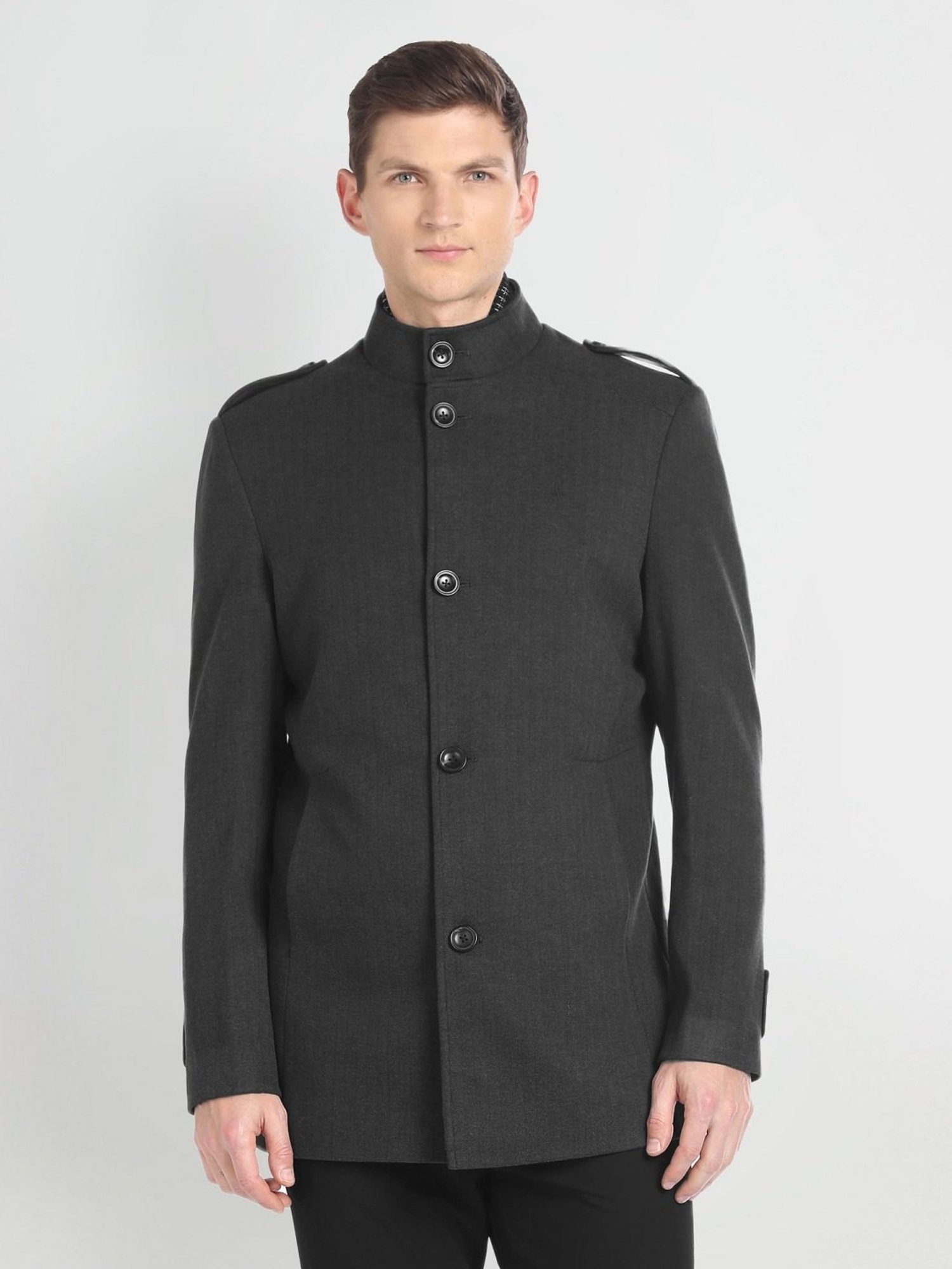 Arrow Sport Charcoal Regular Fit Overcoat