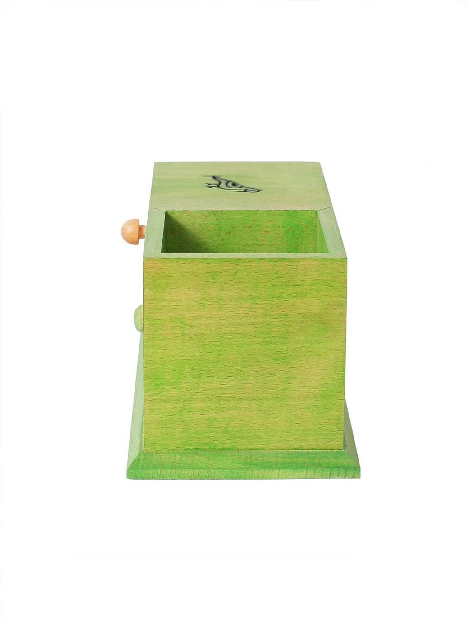 VarEesha Light Green Wood Penstand with Drawer- Set of 1