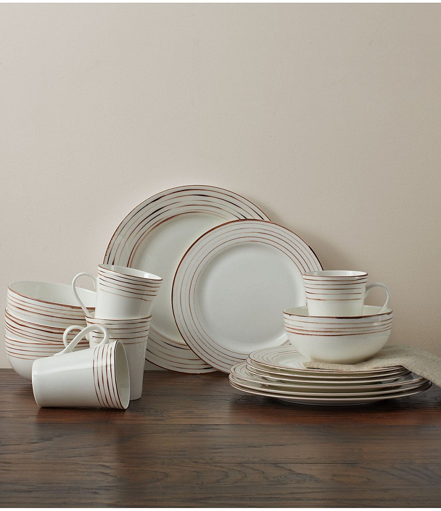 Mikasa Delray Antiqued 16-Piece Dinnerware Set, Service for 4