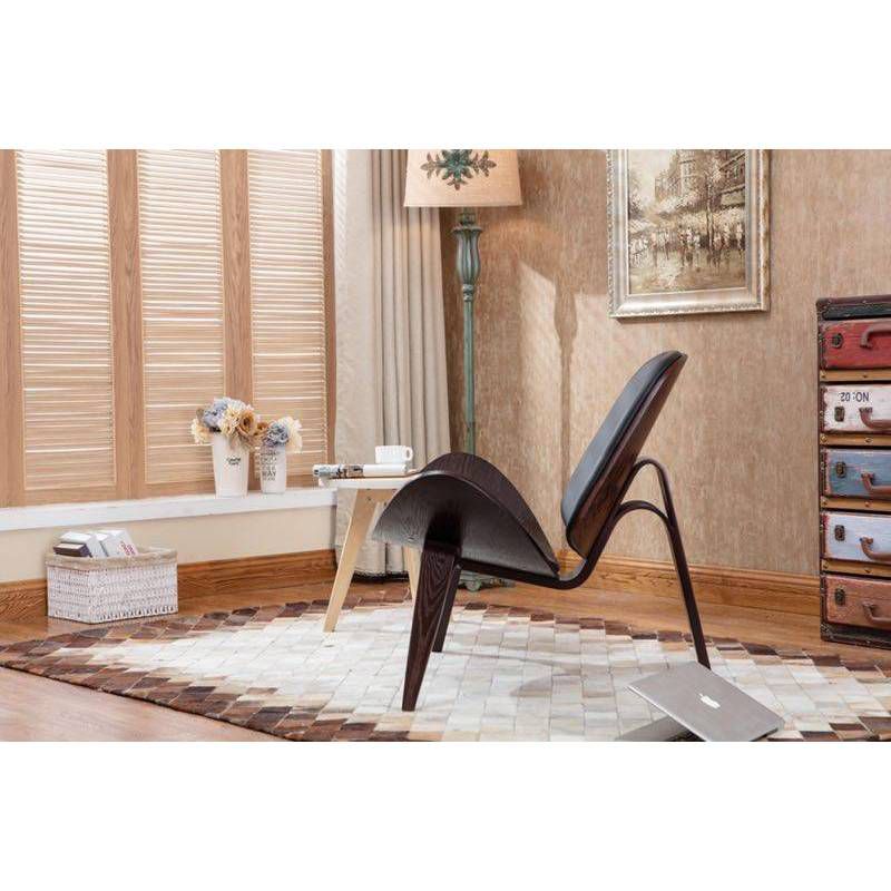 Shell Side Chair Dark Walnut/Black - Boraam