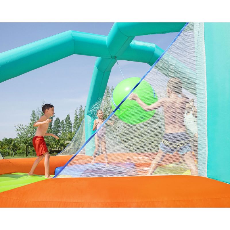 H2OGO! 53384E Dodge and Drench 14.75 x 14.75 x 8.75 Foot Kids Inflatable Large Outdoor Play Bounce House Game and Water Park Toy