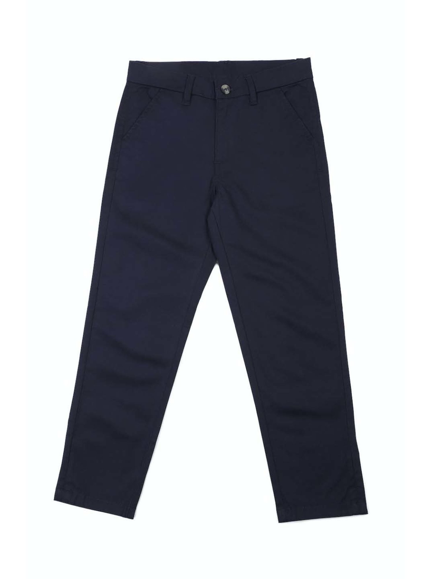 Peter England Boys Navy Cotton Regular Fit Pants