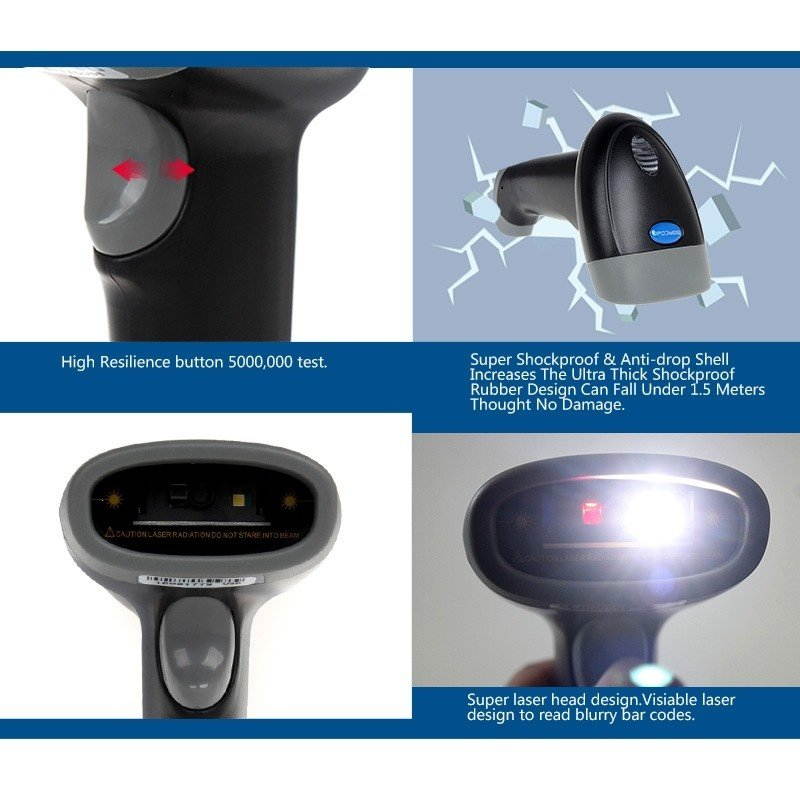 Yoko USB Handheld 1D 2D Barcode Scanner QR Bar Code Reader for iOS Android Windows