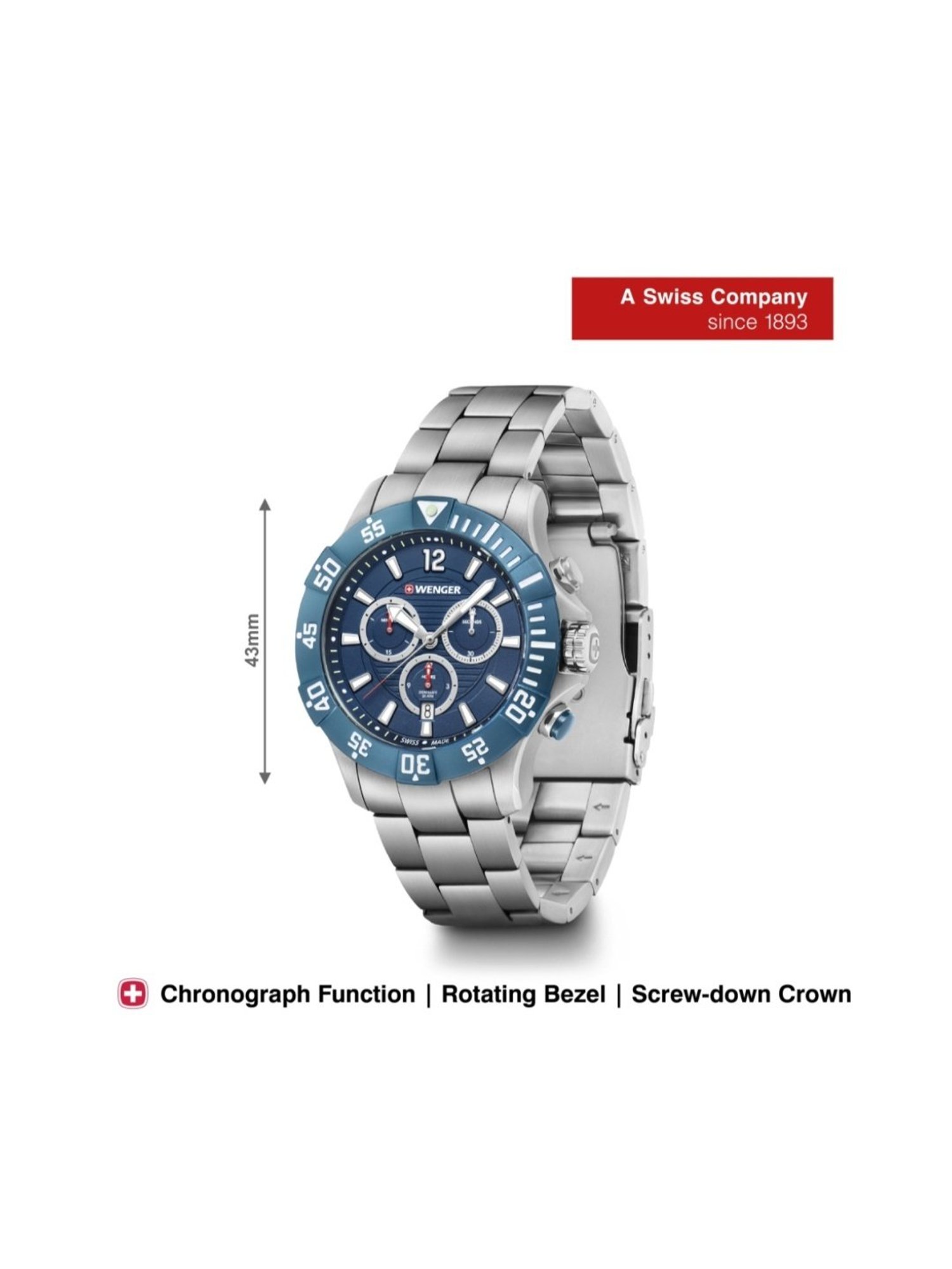 Wenger Swiss Made 01.0643.119 Seaforce Chrono Analog Watch for Men