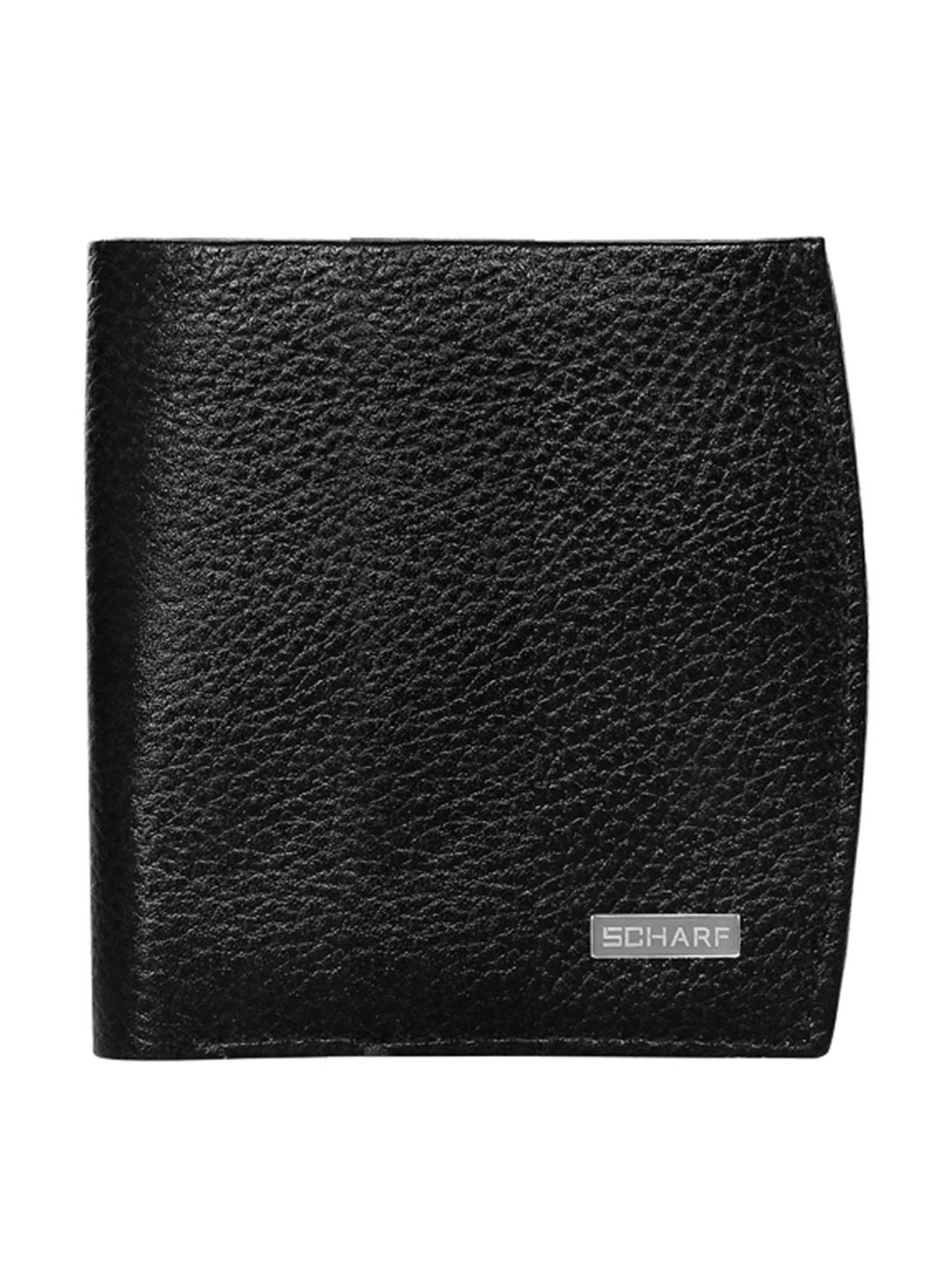 SCHARF Black Leather Set of Waist Belt and Wallet for Men