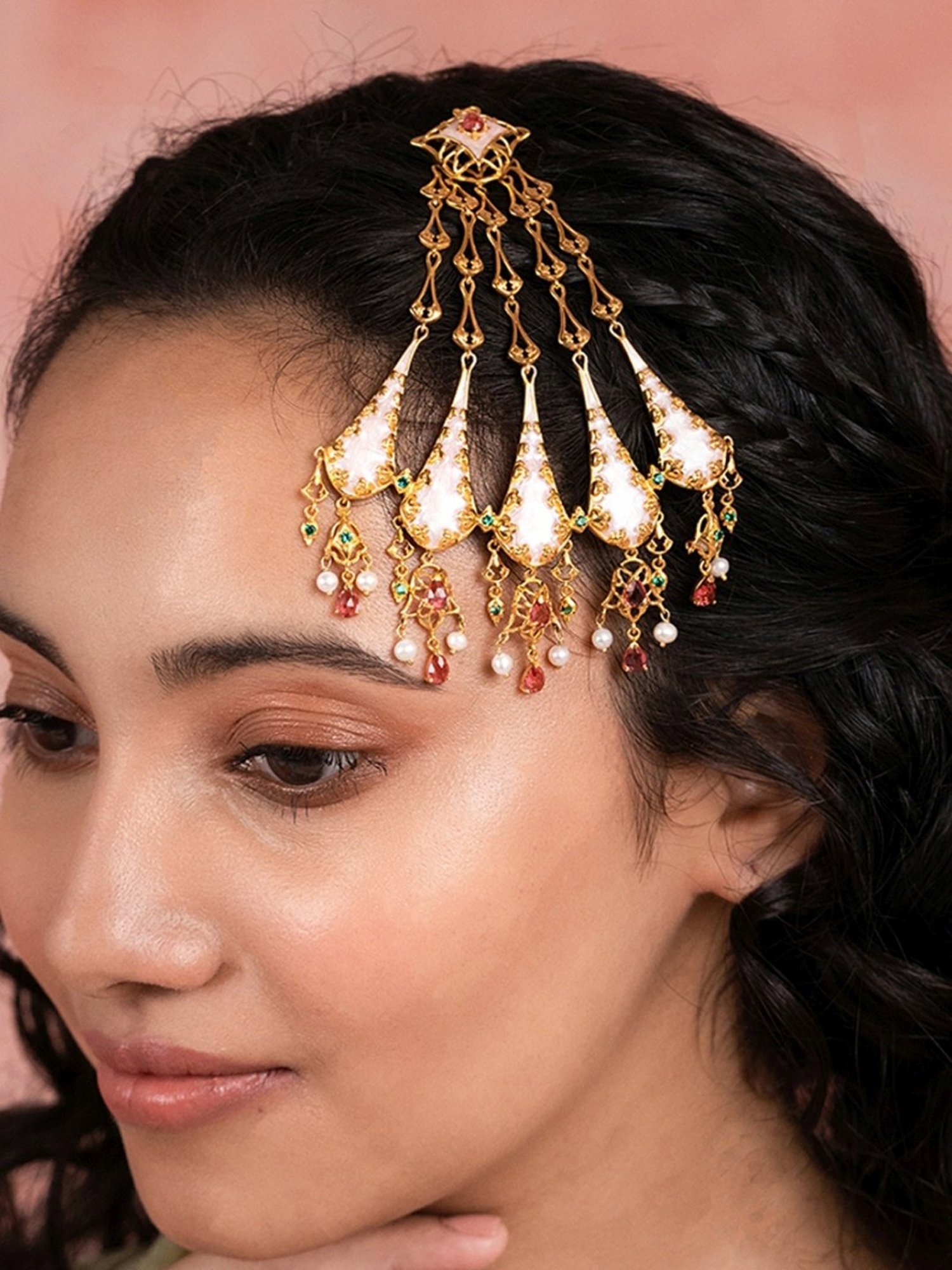 Shaya 92.5 Sterling Silver Yellow Gold Shaadi Squad Bridechilla Jhoomar for Women