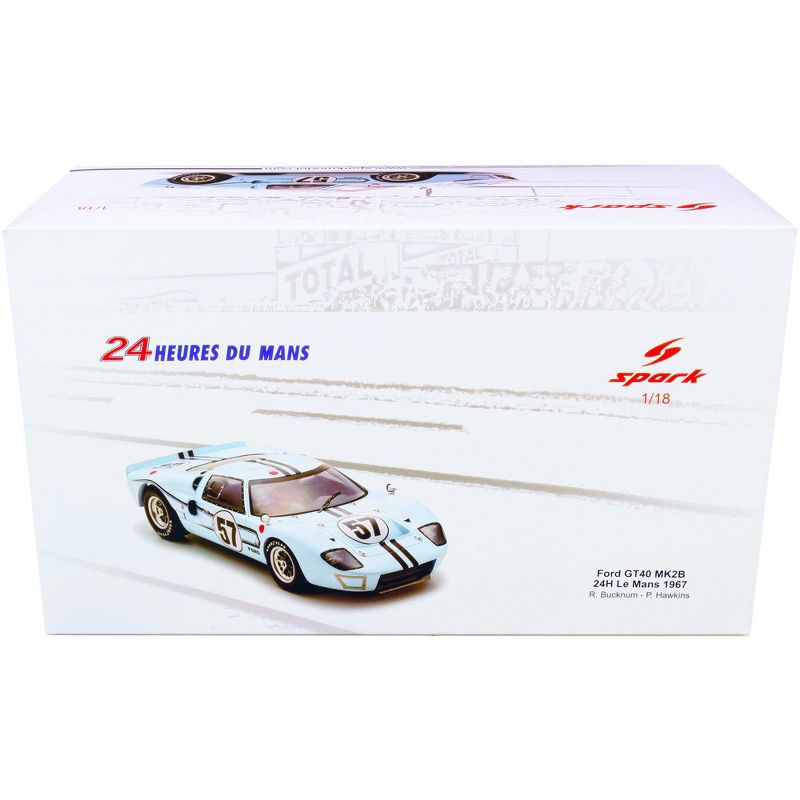 Ford GT40 Mk2B #57 Ronnie Bucknum - Paul Hawkins 24H of Le Mans (1967) 1/18 Model Car by Spark