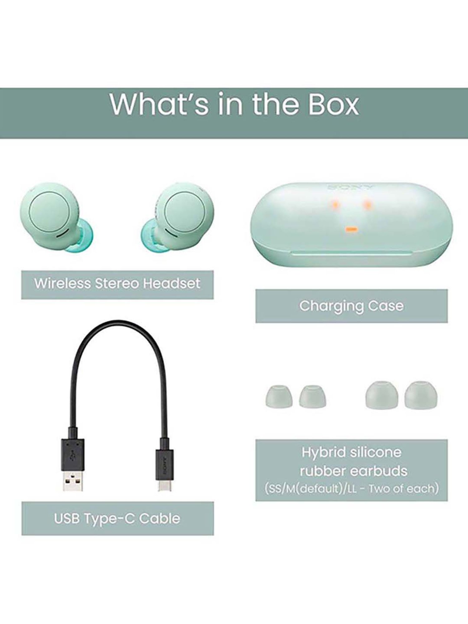 Sony WF-C500 True Wireless Bluetooth Earbuds with Mic (Green)