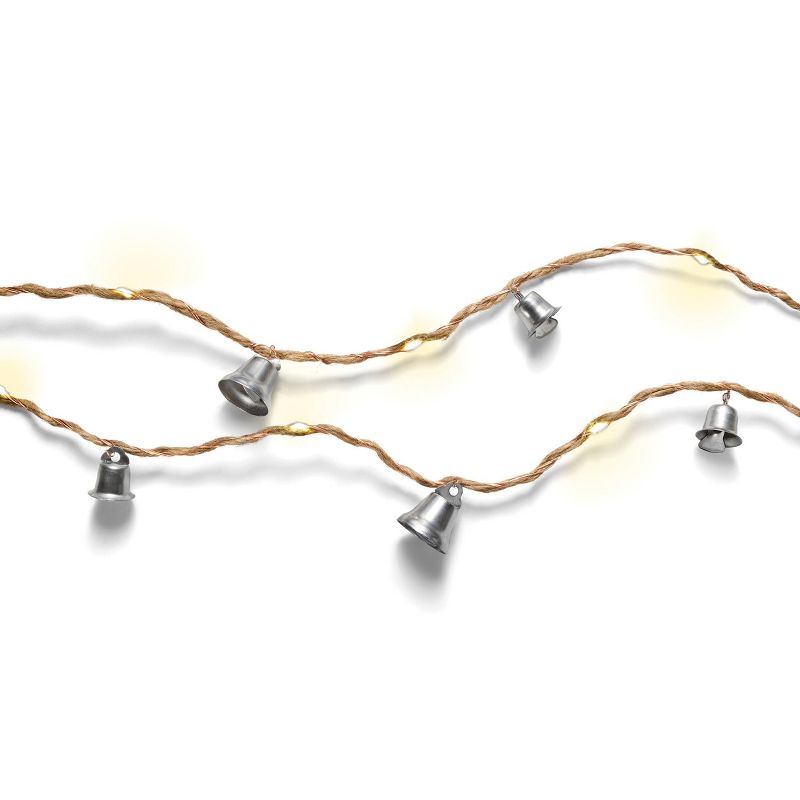 30ct Jute with Bells Dewdrop LED String Lights Warm White with Copper Wire - Wondershop™