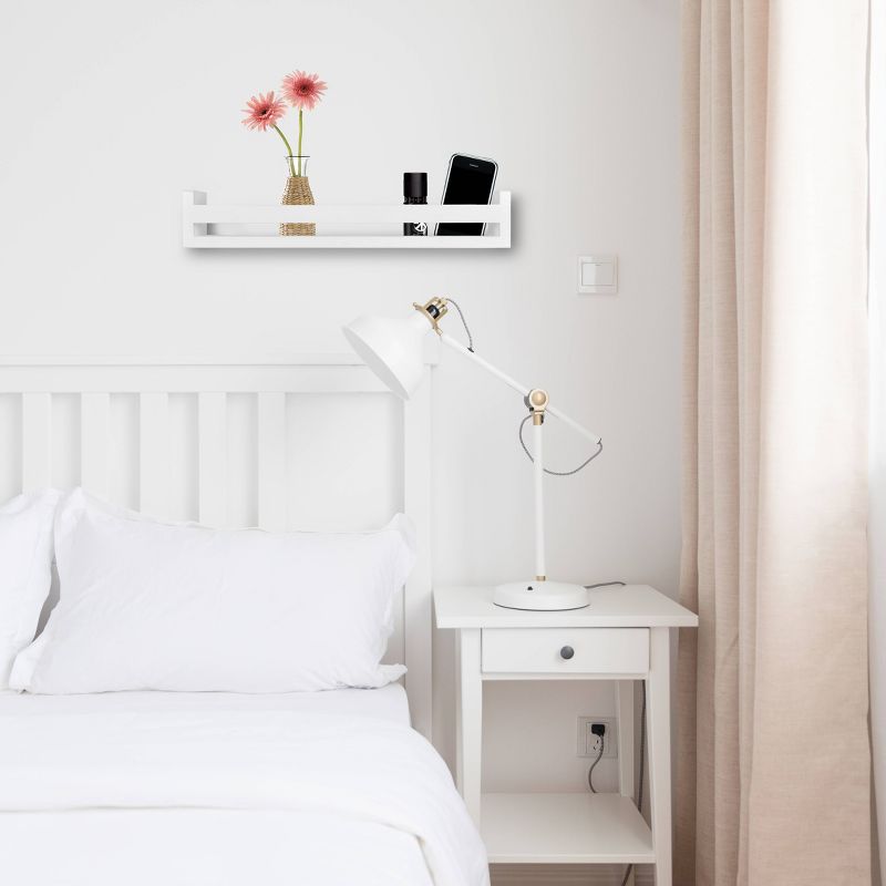 18" x 3.2" 18" Decorative Spice Organizer Rack Shelf White – Danya B.