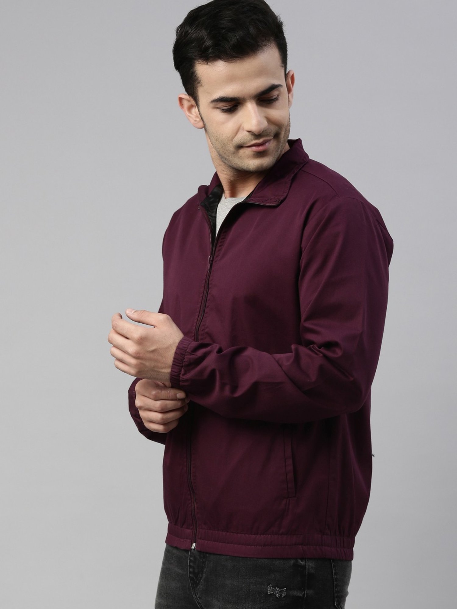 Hummel Grey Regular Fit Bomber Jacket