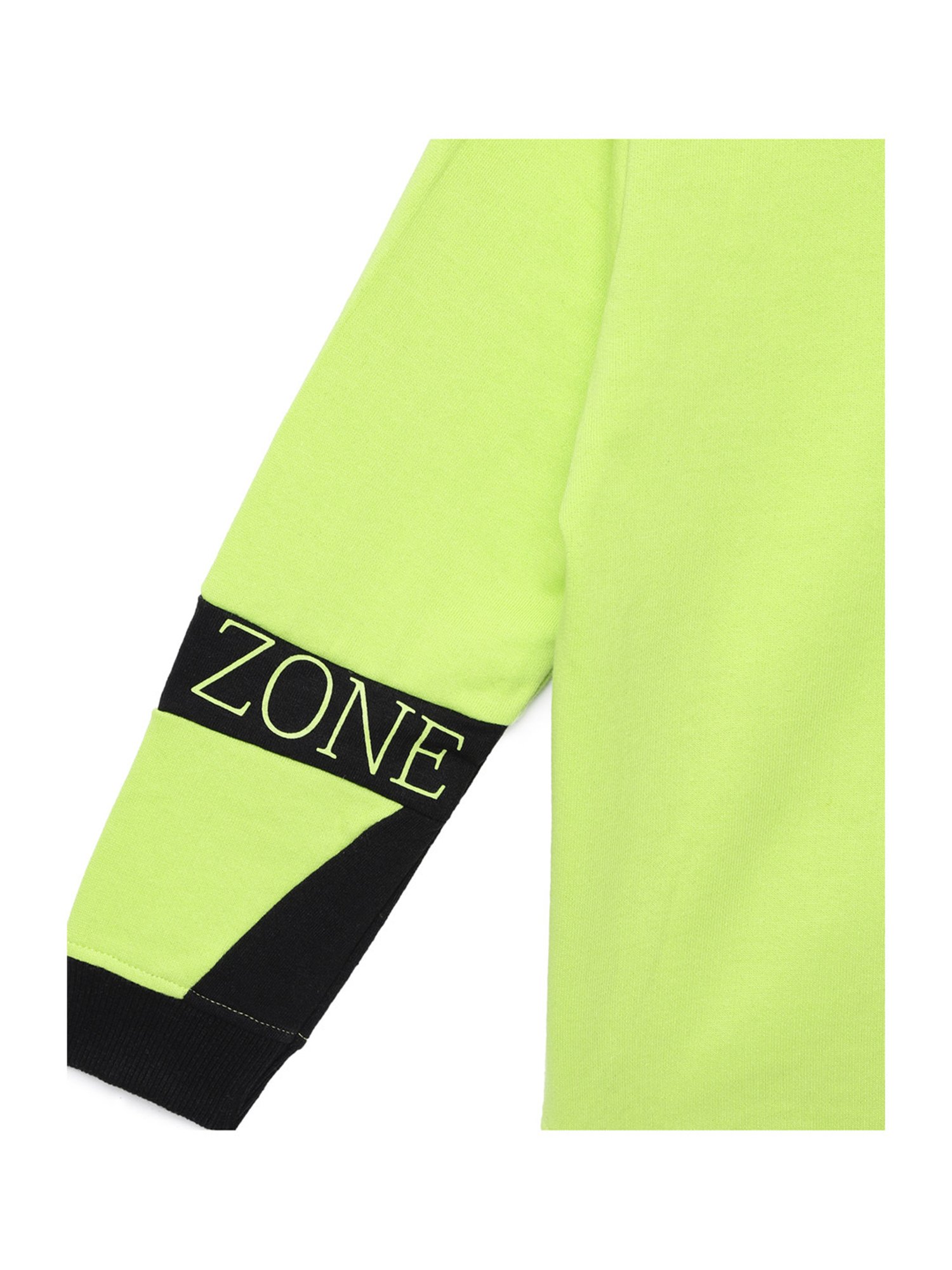 Under Fourteen Only Kids Green & Black Printed Full Sleeves Sweatshirt