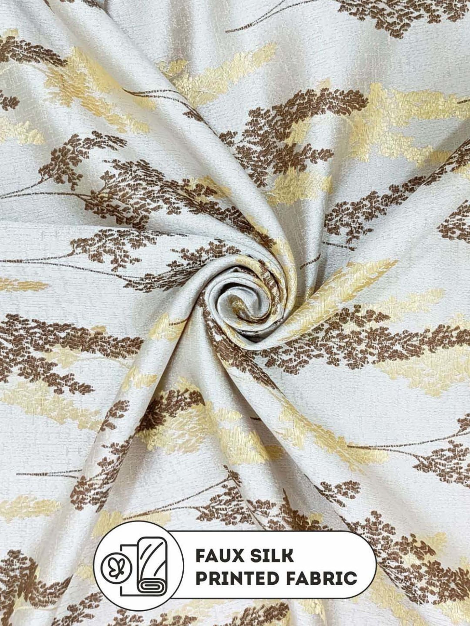 Bianca EL`PESSO Silver & Brown Faux Silk 5 Ft. Window Curtain