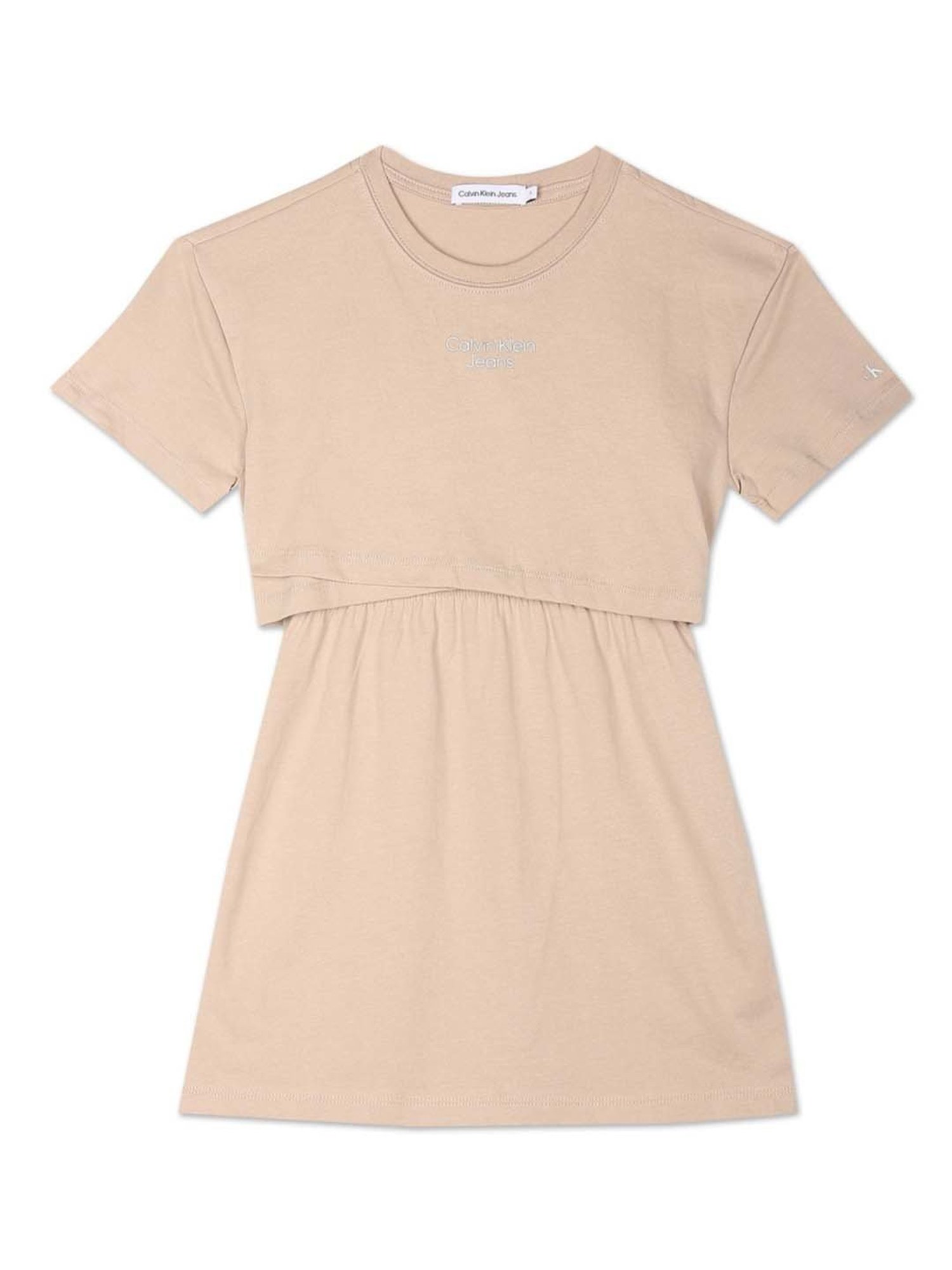 Calvin Klein Jeans Kids Pink Cotton Regular Fit Dress