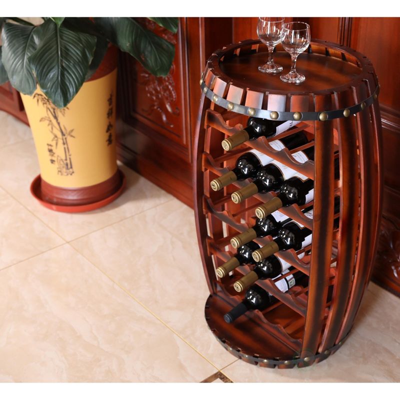 Vintiquewise Large Wooden Barrel Shaped 23 Bottle Wine Rack