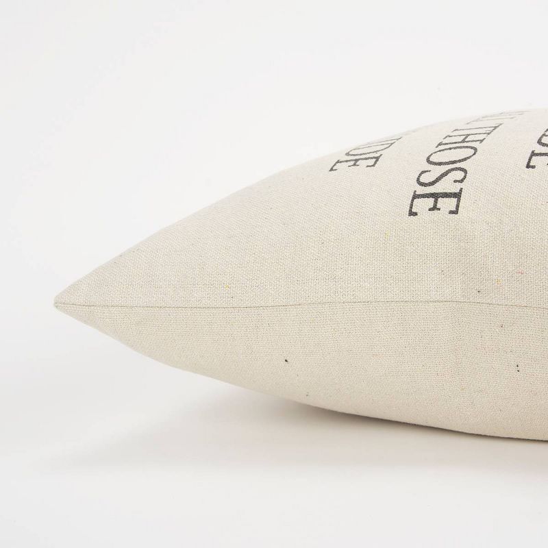 20"x20" Oversize 'In Our Home' Sentiment Poly Filled Square Throw Pillow Neutral - Rizzy Home