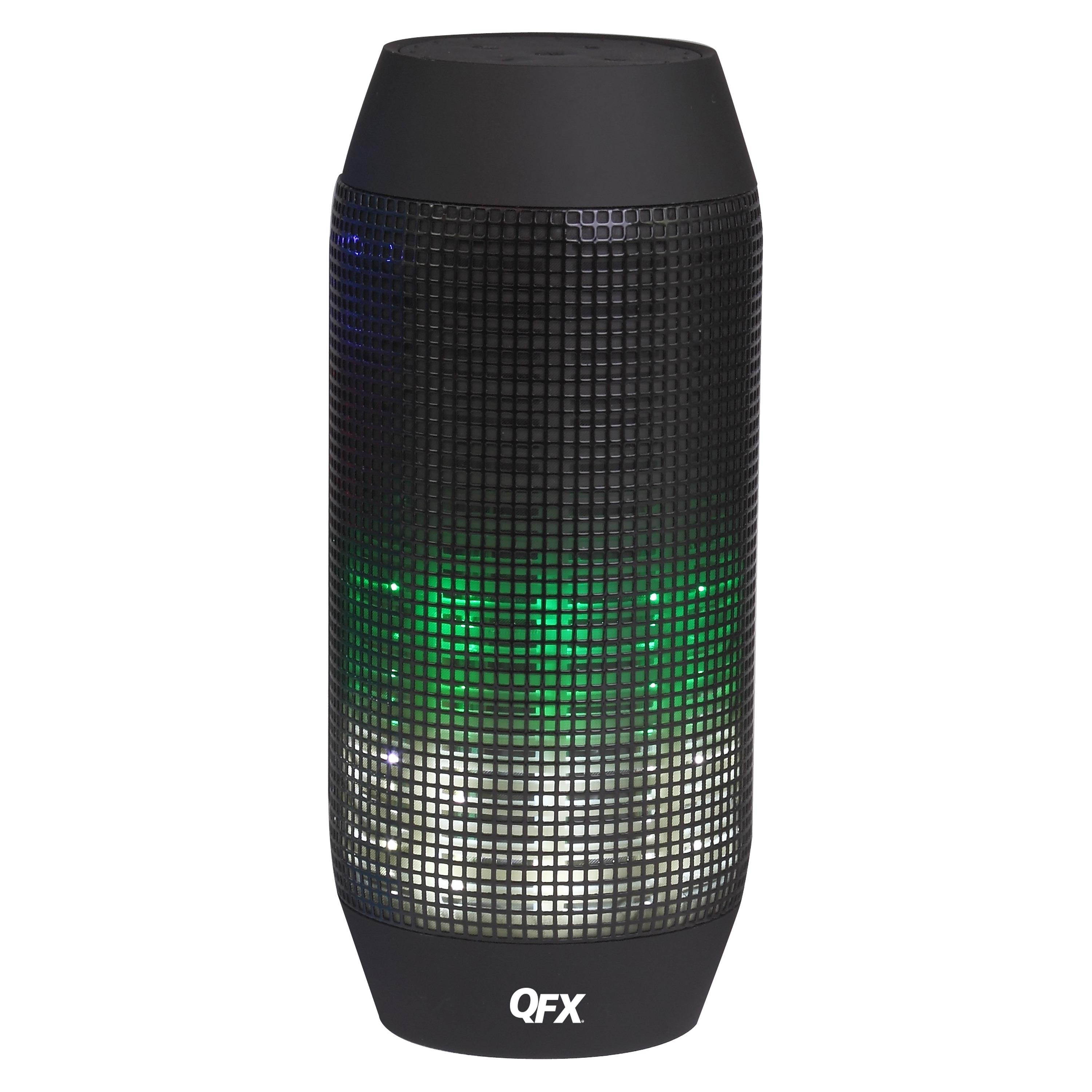 QFX BT-300 Sound Burst Pro Portable Speaker With Bluetooth/LED Lights/Mic (Black)