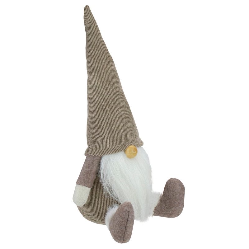 Northlight 10" Brown and White Sitting Christmas Gnome Tabletop Decor