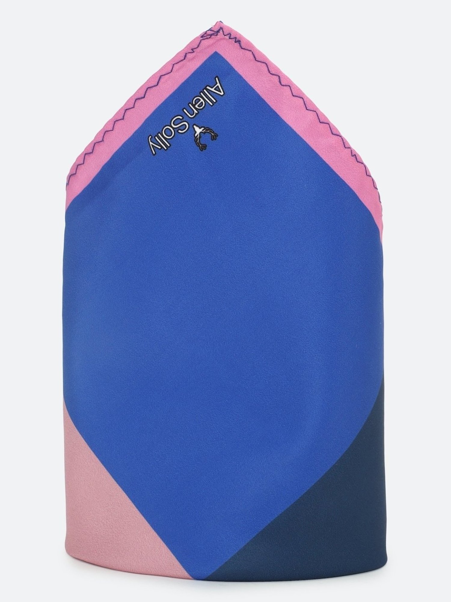 Allen Solly Pink & Blue Color Block Pocket Square