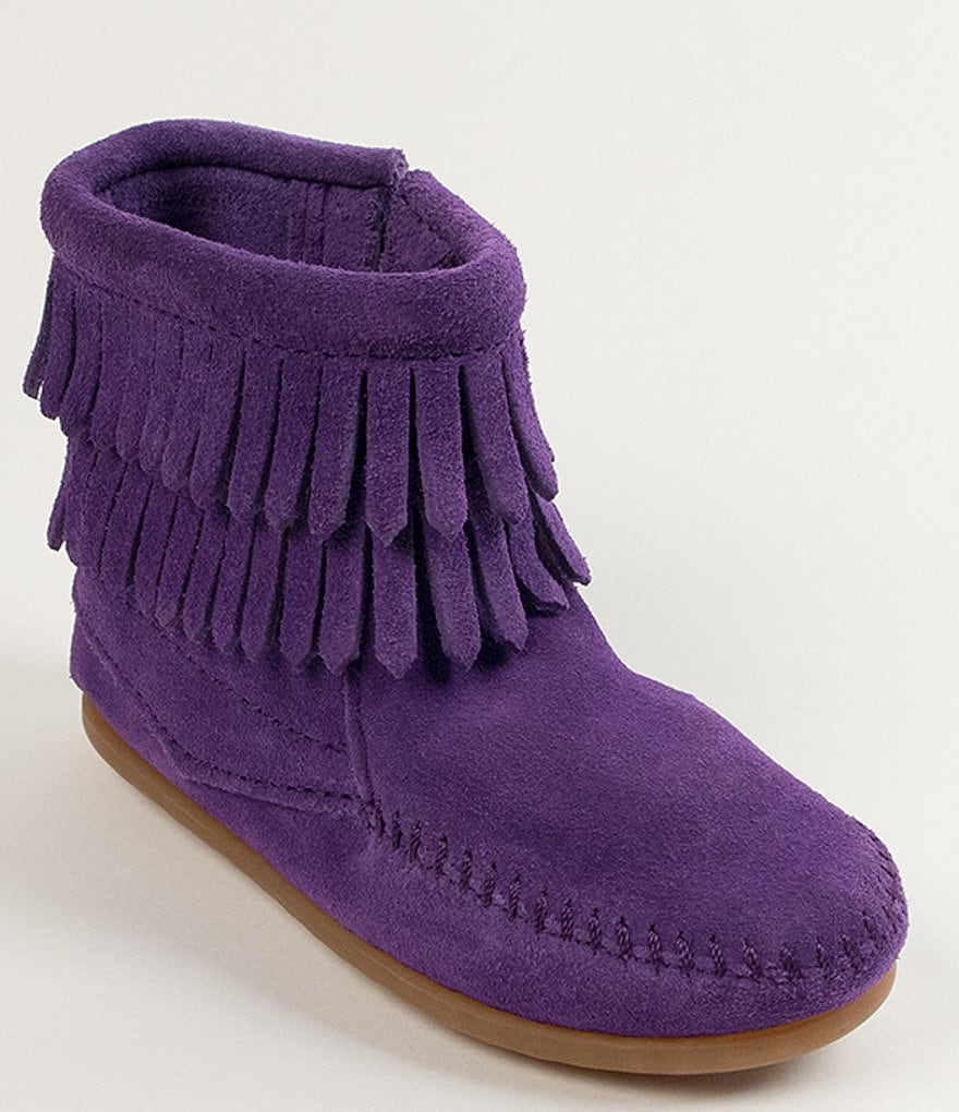 Minnetonka Girls' Double Fringe Suede Boots (Toddler)